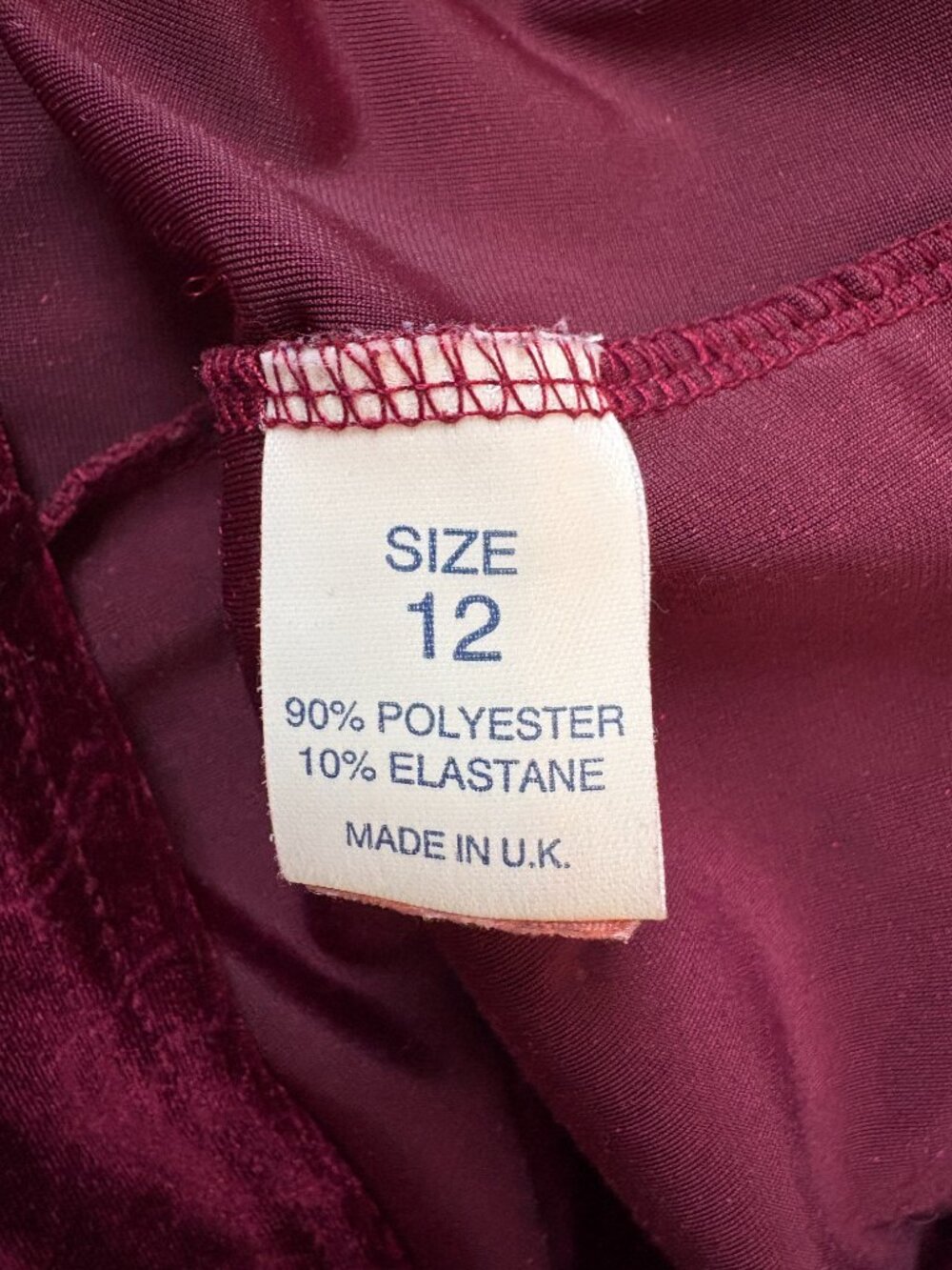 Vintage Debenhams Burgundy Burnout Velvet Maxi Dress | UK 12 - Picture 5 of 10